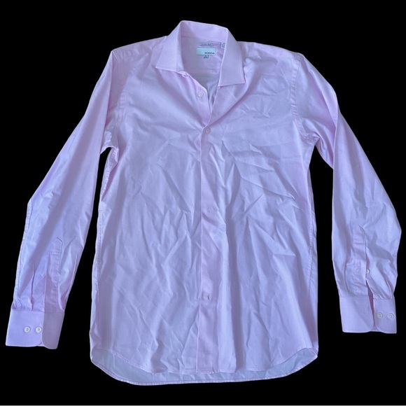 Pink button down slim fit.  Size medium 15 1/2 34/35 - Picture 1 of 4